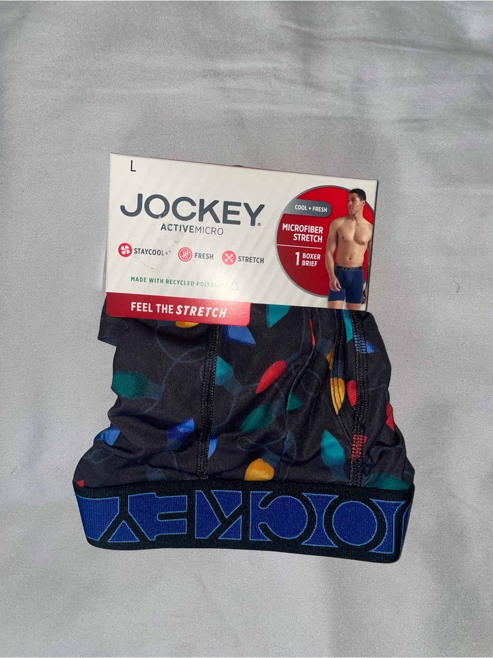 Jockey ActiveMicro Men’s Boxer Briefs - Black with Multicolor Accent